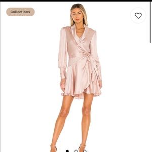 Zimmermann silk wrap mini dress in petal